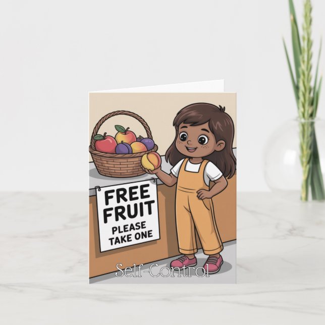 Carte Fruit de l'Esprit : L'Enfant auto-contrôle (Devant)