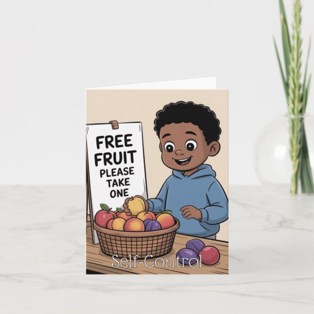 Carte Fruit de l'Esprit : L'Enfant auto-contrôle (Devant)