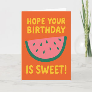 Carte Fruit d'eau gaie orange jaune orangé Anniversaire