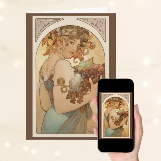 Carte Fruit par Alphonse Mucha, Art Nouveau vintage (Créateur téléchargé)