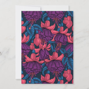 Carte Fuchsia en bleu et violet