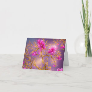 Carte Fuchsia et Gold Florals Toutes les Occassions Cart