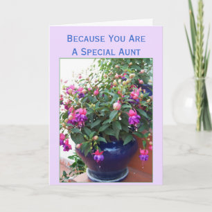 Carte Fuchsia Floral Personnalisé Tante Anniversaire