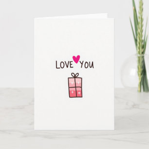 Carte Fuchsia Heart Love You