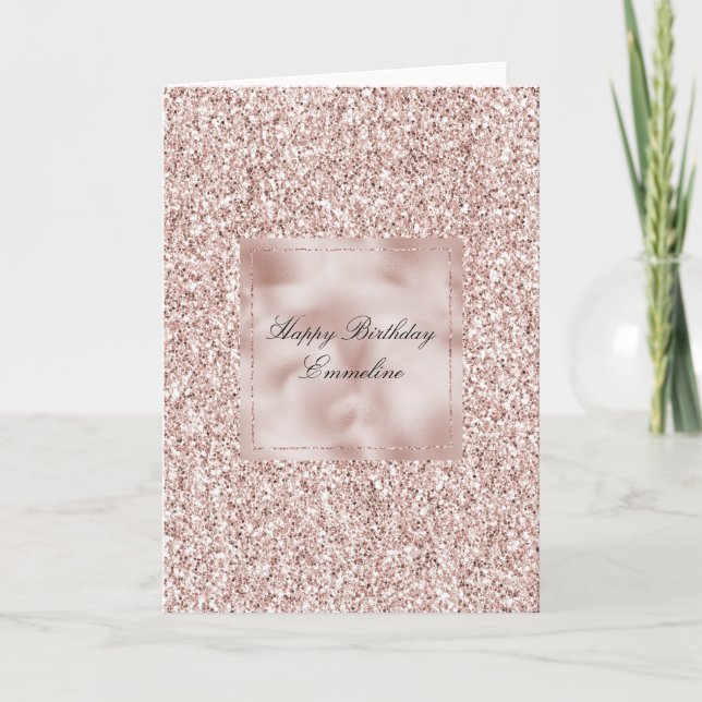 Carte Fuchsia Pailleté Anniversaire   (Devant)