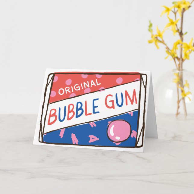 Carte Fun as a Pack of Bubble Gum Birthday (Fleur jaune)