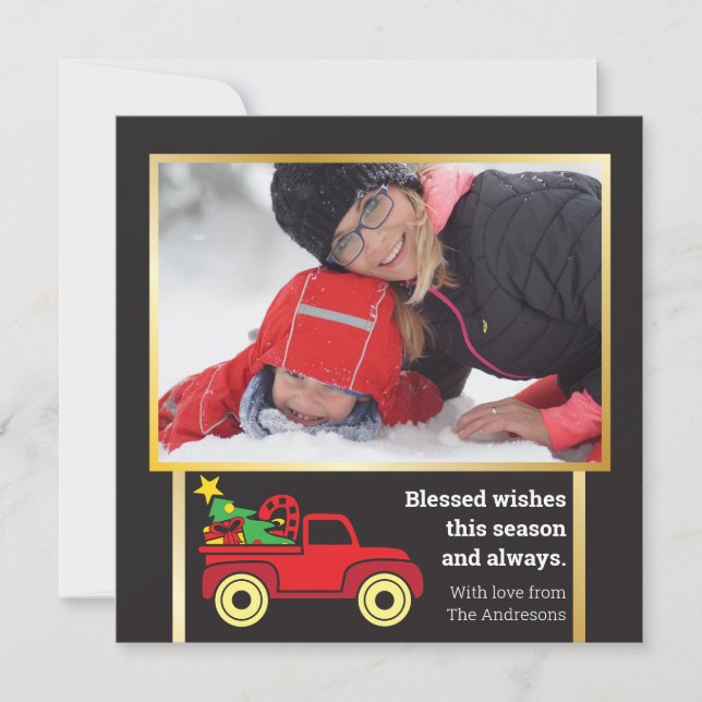 Carte Fun Billboard Style photo moderne Festin Noël (Devant)