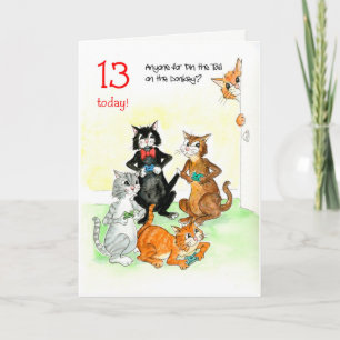 Carte Fun Cats Jouer jeu vidéo 13e anniversaire