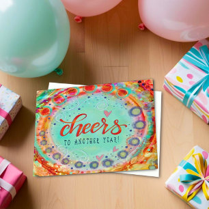 Carte Fun Cheers Joli Whimsical Joyeux Anniversaire