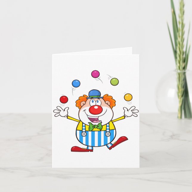 Carte Fun Circus Clown Jongler des balles (Devant)