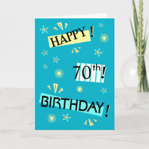 Carte Fun Color Block 70th Birthday Greeting Card