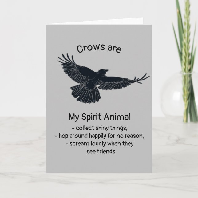 Carte Fun Crows Bird Spirit Animal Humour Devis Totem Ca (Devant)