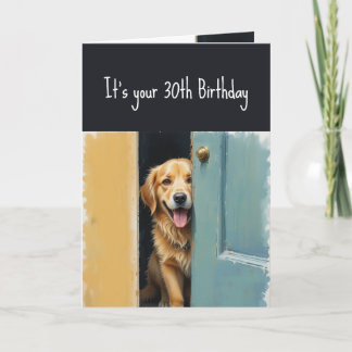 Carte Fun Dog 30 ou autre année Anniversaire