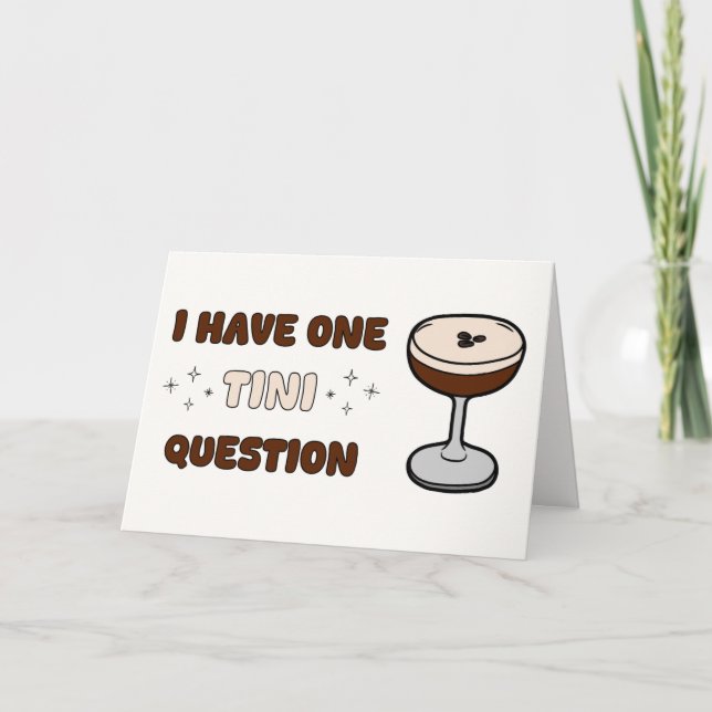 Carte Fun Espresso Martini Cute unique femme d'honneur (Devant)