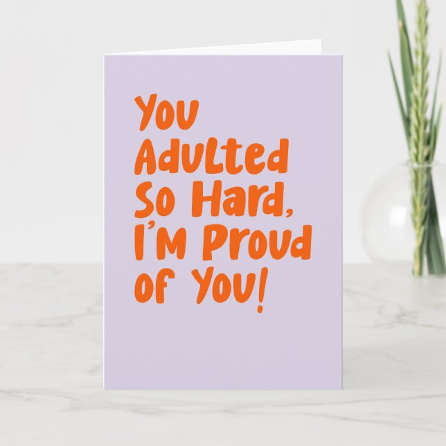 Carte Fun Félicitations Adulte Quote Unique Quirky (Devant)