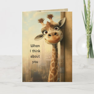 Carte Fun Giraffe Animal Love You Humour