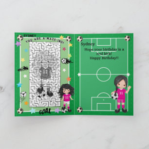 Carte Fun Girls Soccer Vous Êtes A-Maze-ing Joyeux Anniv
