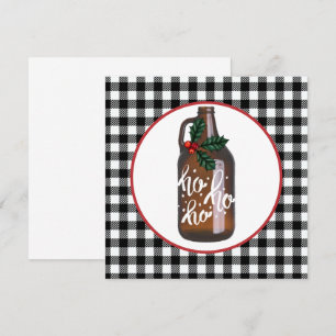 Carte Fun Growler & Buffalo Plaid Holiday Card