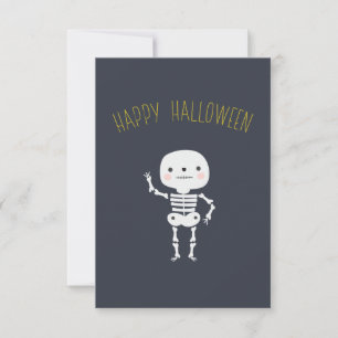 Carte Fun "Happy Halloween" Skeleton personnalisé