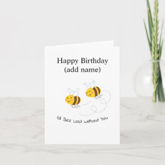 Carte Fun Illustré Bee Happy Birthday Card