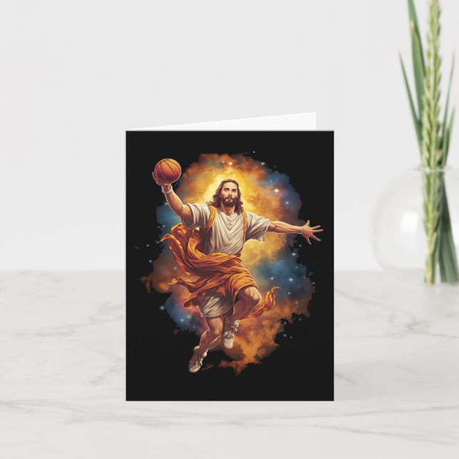 Carte Fun Jesus Jouer Basketball 1 (Devant)