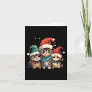 Carte Fun Kittens Noël Noël Noël Arbre lumières Noël Cha