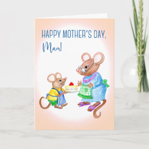 Carte Fun Mother's Day for Mam with mice Mice Card