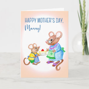 Carte Fun Mother's Day for Mammy with Cute Mice Card
