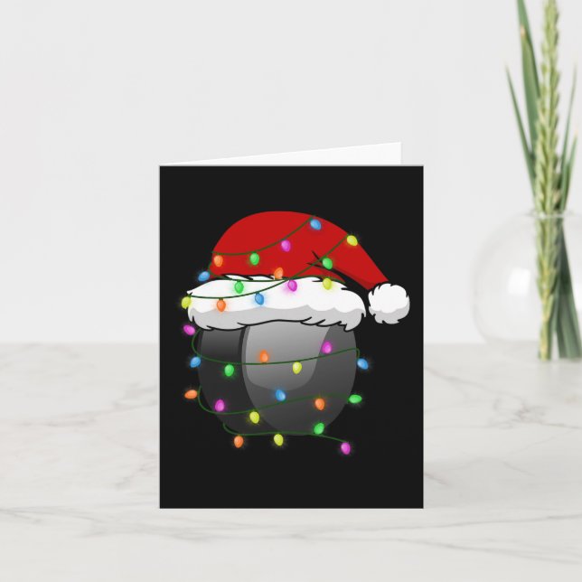 Carte Fun Noël Santa Hat Hockey Sport Xmas Boys Hommes (Devant)