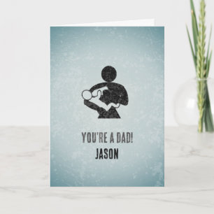 Carte Fun Nouveau Père - Papa bébé qui allaite le bibero