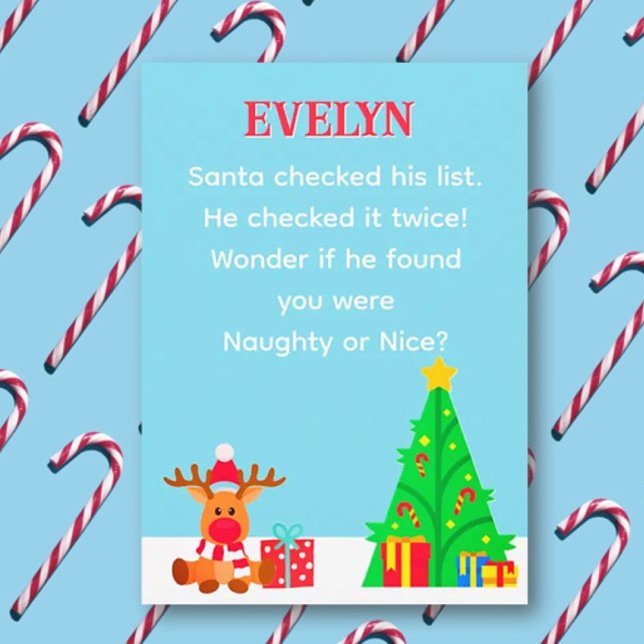 Carte Fun Personalized Santa List Christmas Card (Créateur téléchargé)