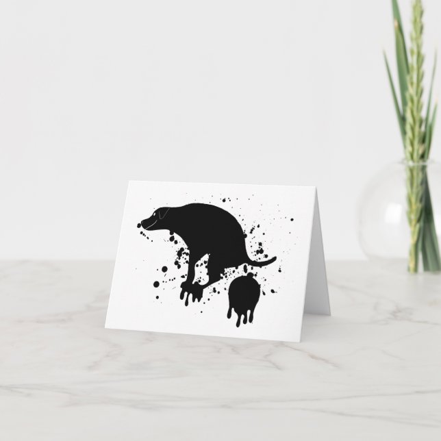 Carte Fun Pooping Chien (Devant)