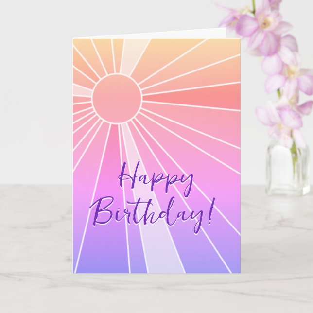 Carte Fun Rose Sunshine Anniversaire (Orchidée)