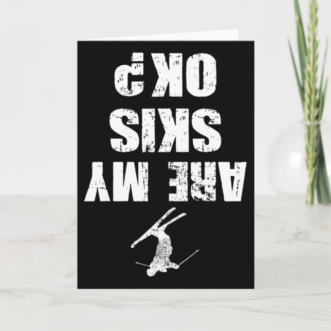 Carte Fun Tee de ski décontracté Sports d'hiver Ski  (Devant)