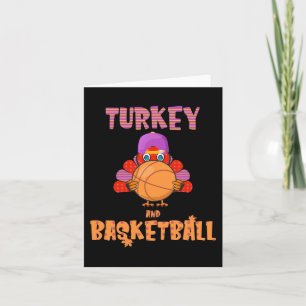 Carte Fun Thanksgiving Turquie joue Basketball Tee Men B