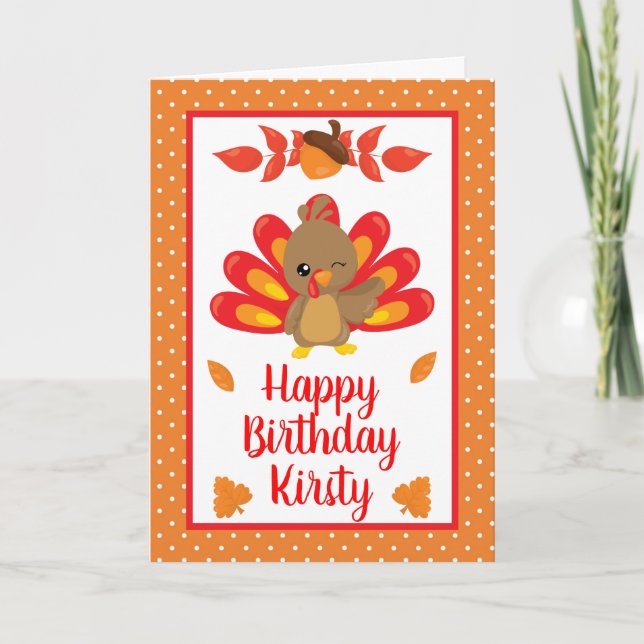 Carte Fun Turquie Thanksgiving Anniversaire (Devant)
