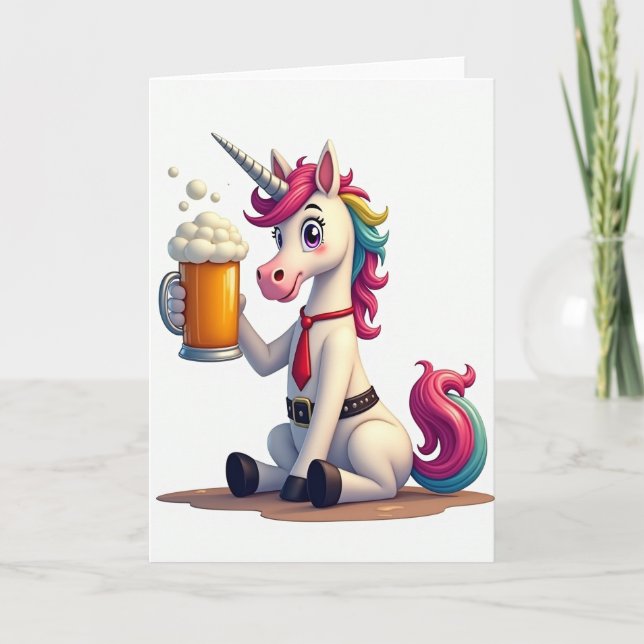 Carte Fun Unicorn Party Time Card (Devant)