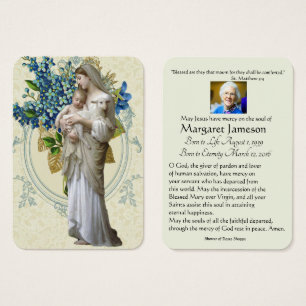 Carte funèbre catholique de mémorial de prière de