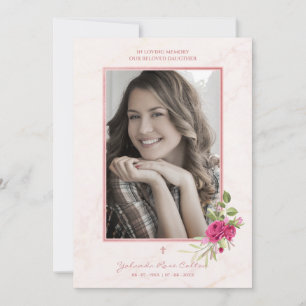 Carte Funérailles commémoratives aimées une couronne en 