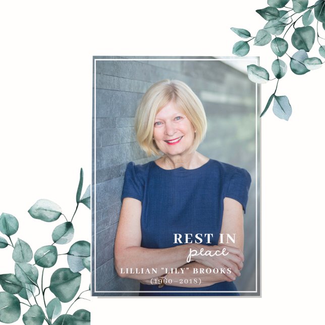 Carte Funérailles photo personnalisée complète | Mémoria (Créateur téléchargé)