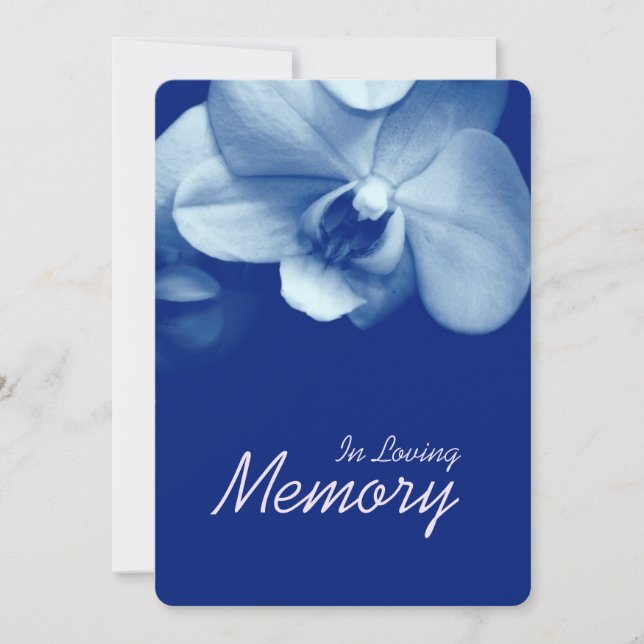 Carte funéraire bleue de l'Orchid 6 en mémoire d'a (Devant)