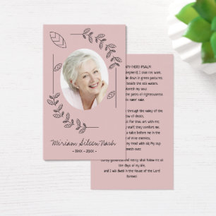 Carte funéraire Boho Blush Pink Blanc Photo modern