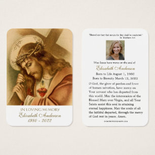 Carte funéraire catholique du Sacré-Cœur de Jésus 