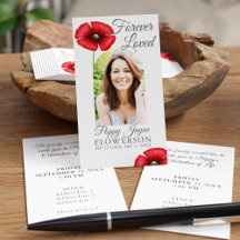 Carte funéraire de la photo Red Poppy