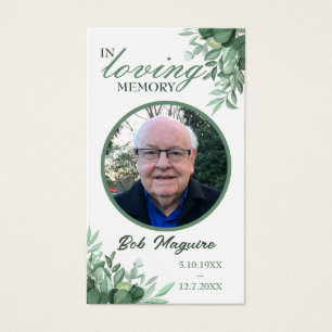 Carte funéraire photo en mémoire d'amour