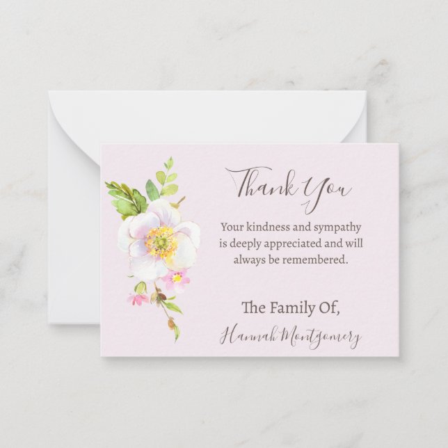 Carte funéraire Sympathy Photo Flower (Devant)