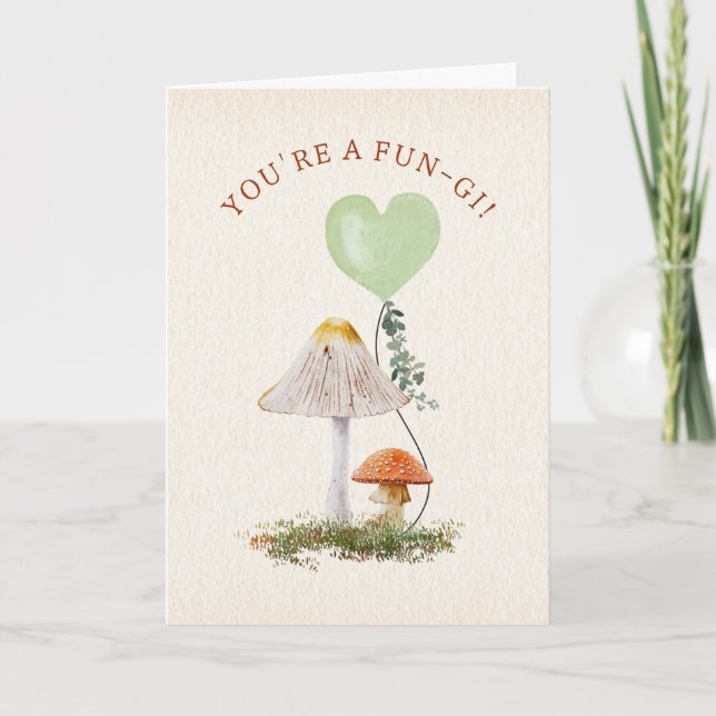 Carte Fungi Pun Champignon Saint-Valentin de la salle de (Devant)
