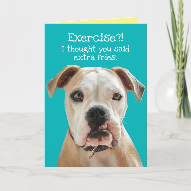 Carte Funky American Bulldog - Extra Fries Anniversaire (Devant)