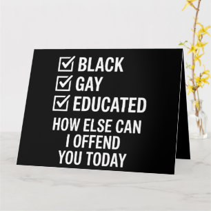 Carte Funky Black Gay pride Support Droits LGBTQ