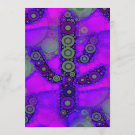 Carte Funky Bleu Violet Saguaro Cactus Mosaic